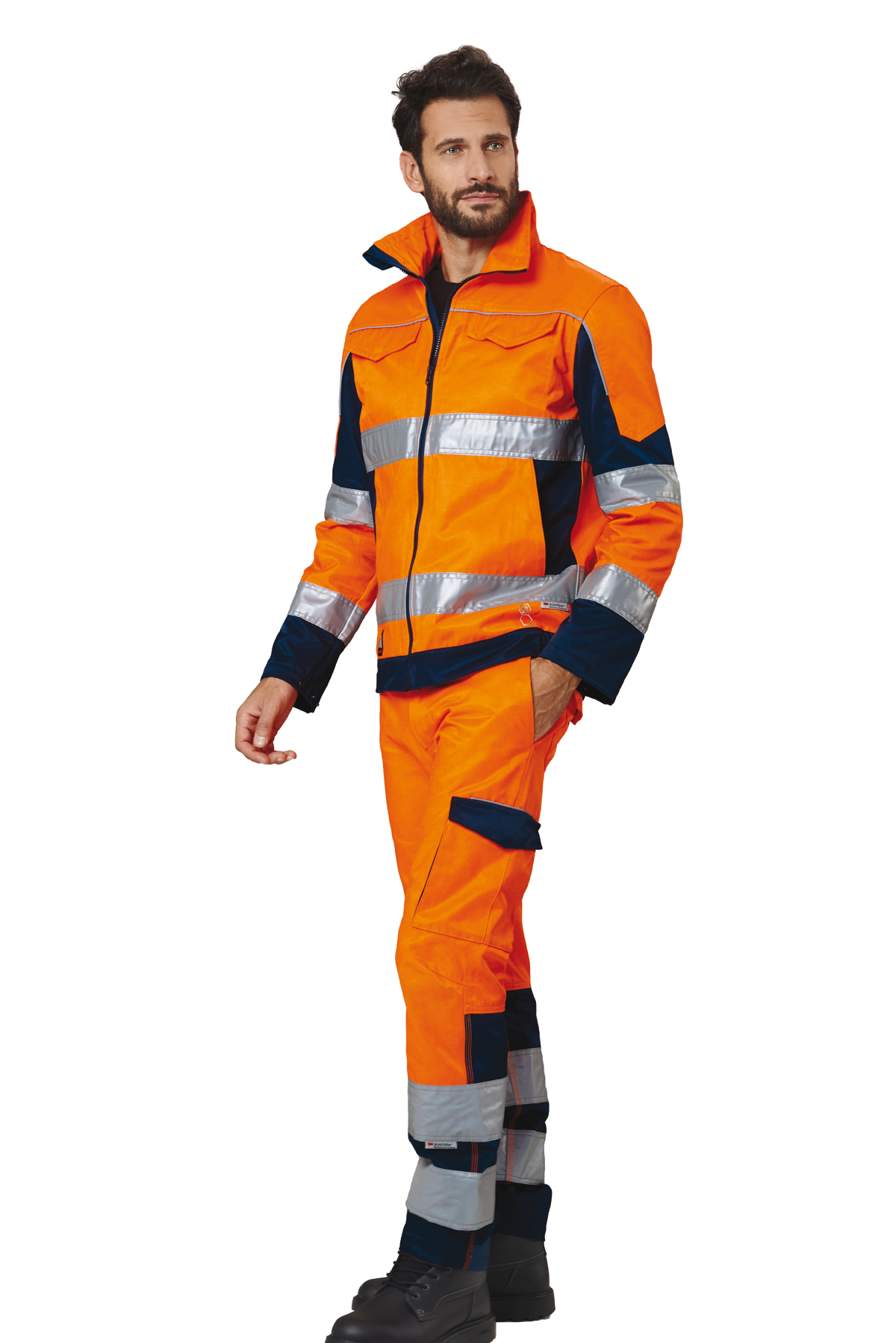 25GB0552 ADVANCE GIUBBINO BICOLORE arancio fluo blu 1706 3 ADVANCE - Giubbino bicolore/Two color jacket - immagine 3